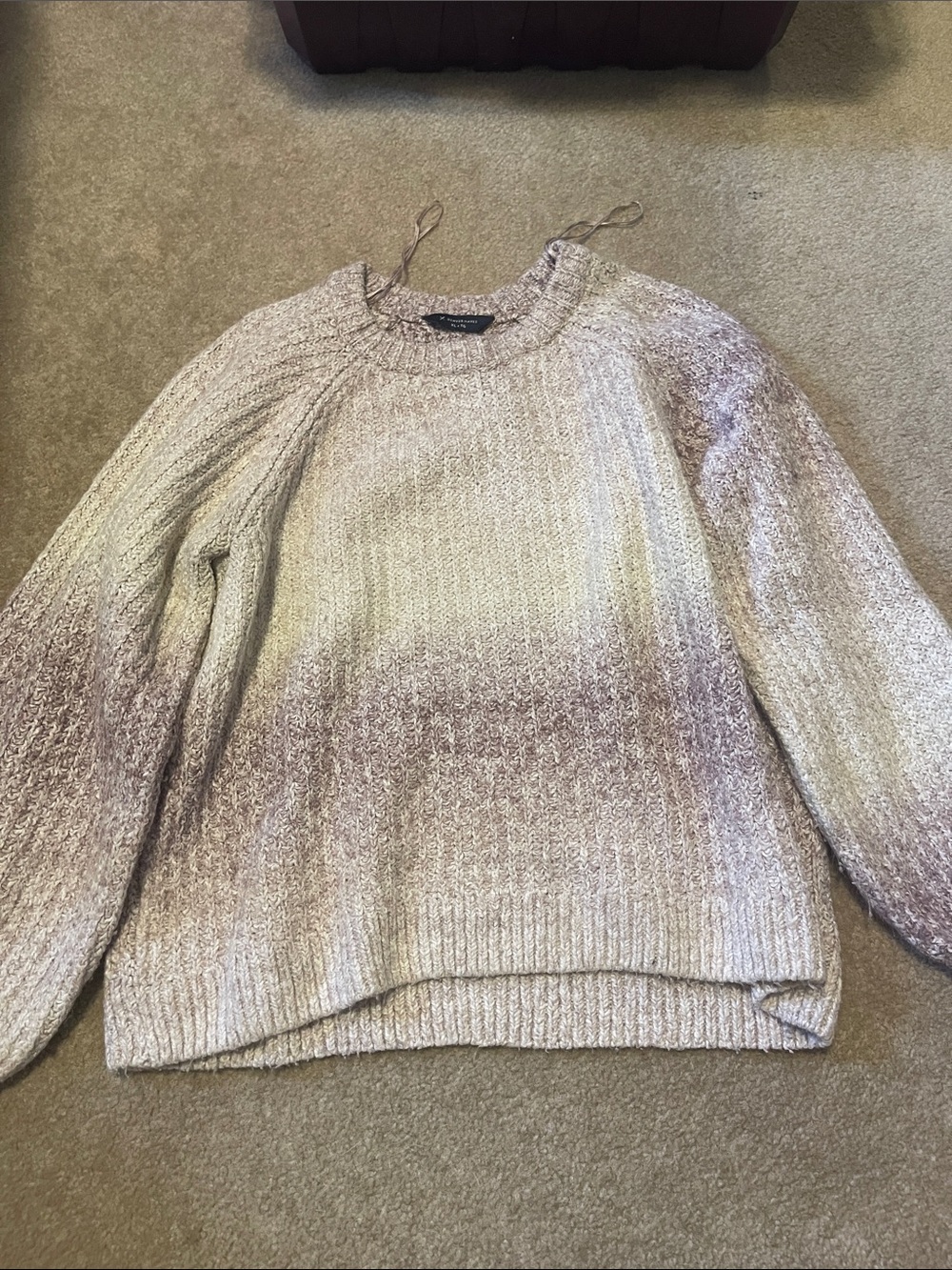 Denver Hayes Women's Ombre Crewneck Sweater - Beige & Taupe